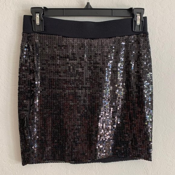 Tart Marguerite Sequin Skirt Black Sz XS - Picture 2 of 9